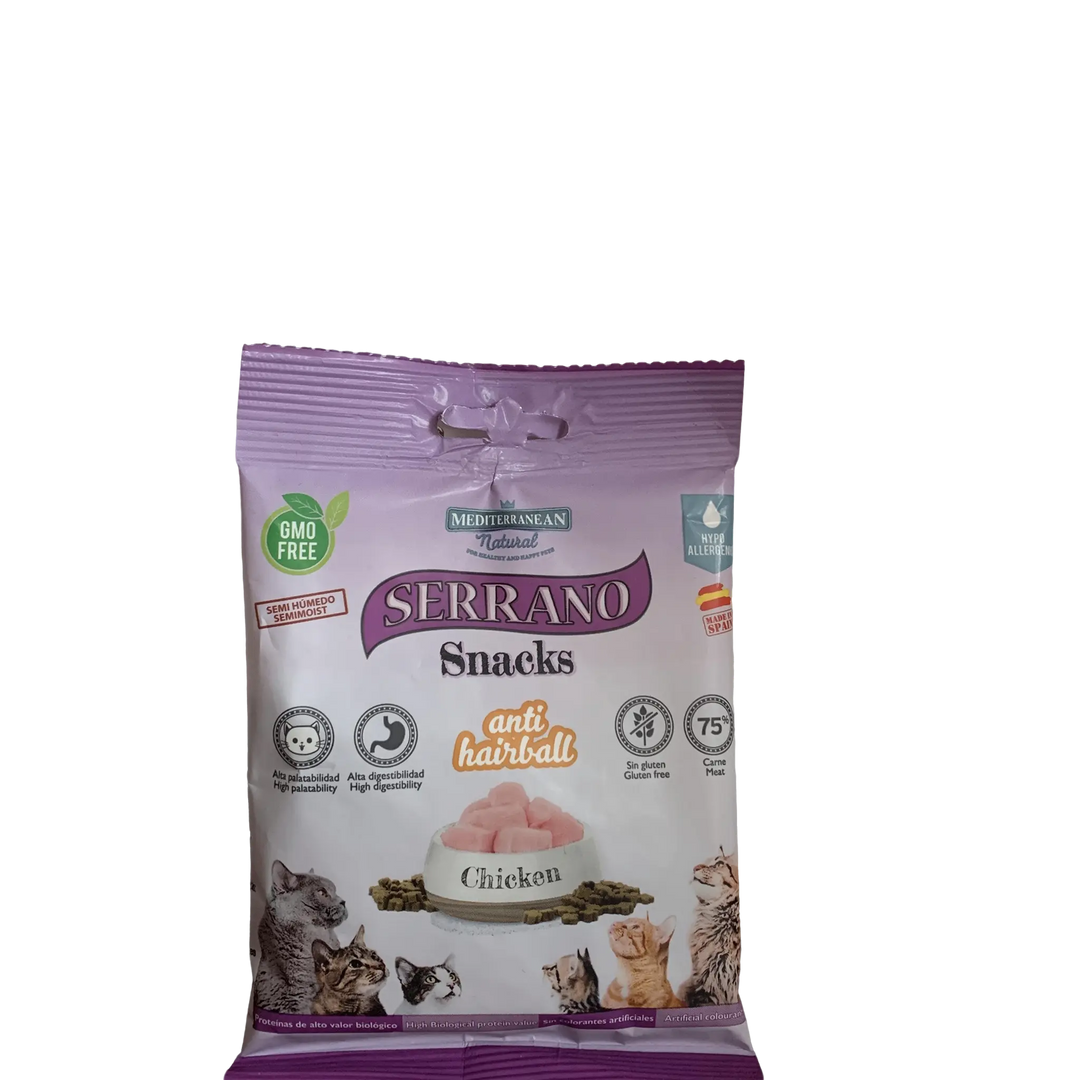 SERRANO Snack per Gatti 50g – Gusto Pollo o Salmone & Tonno-1