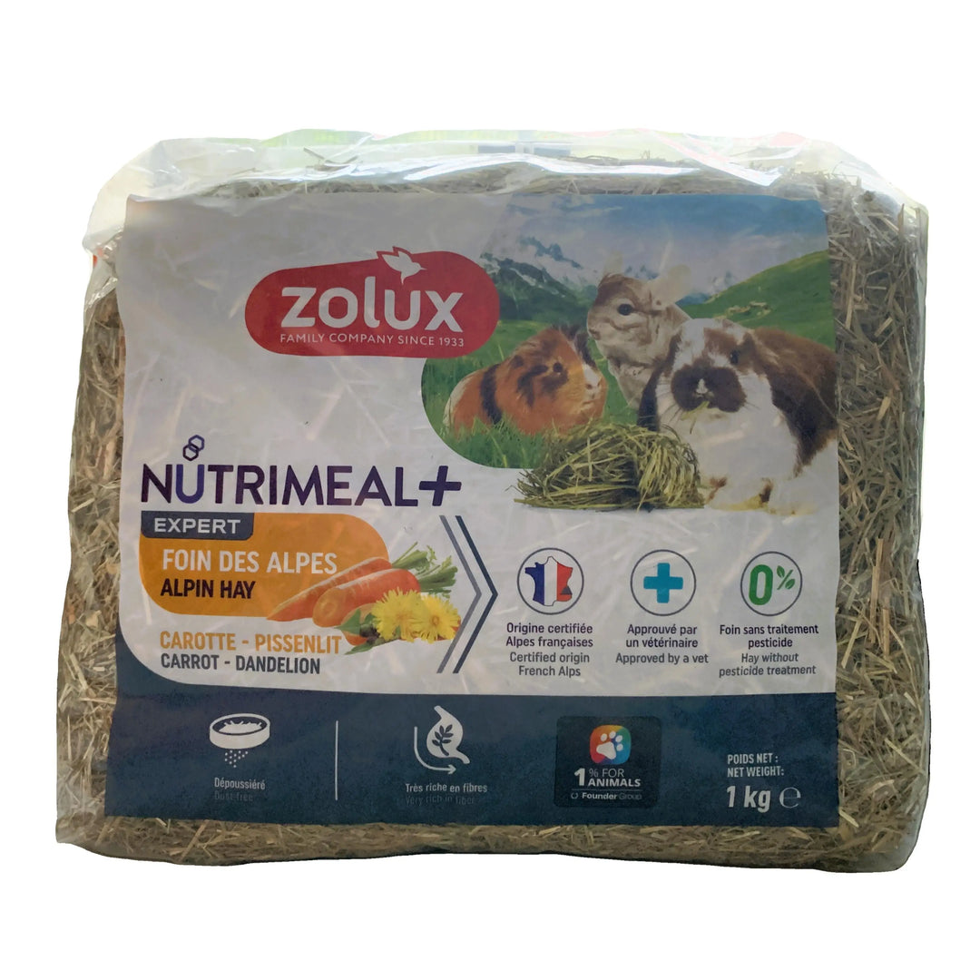 Zolux Nutrimeal+ Fieno delle Alpi con Carota e Tarassaco – 1 kg-0